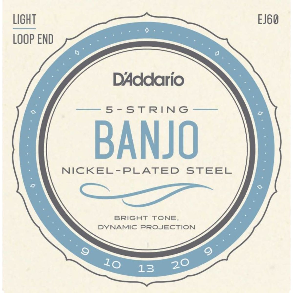 D'Addario EJ60 Nickel Light .009-.020 - Banjostrenge (5-strengs)