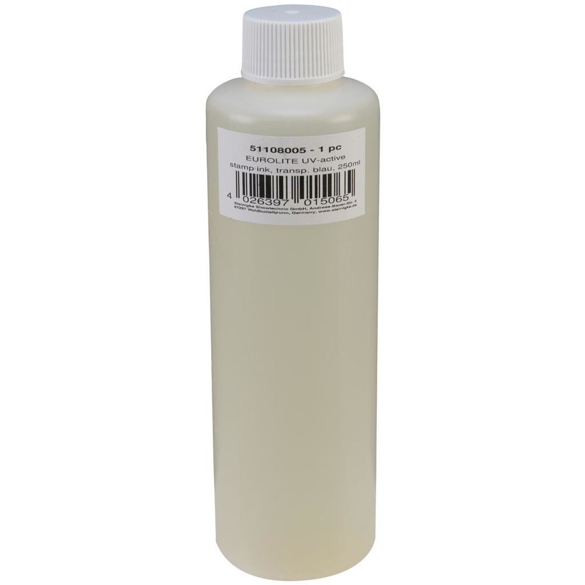 Eurolite UV Stempel væske 250ml Transparent blå