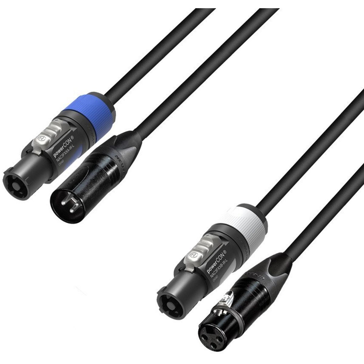 AH 5 STAR Hybrid Audio og strøm Kombi kabel med Neutrik 3pol XLR + Neutrik Powercon Link 1,5 meter