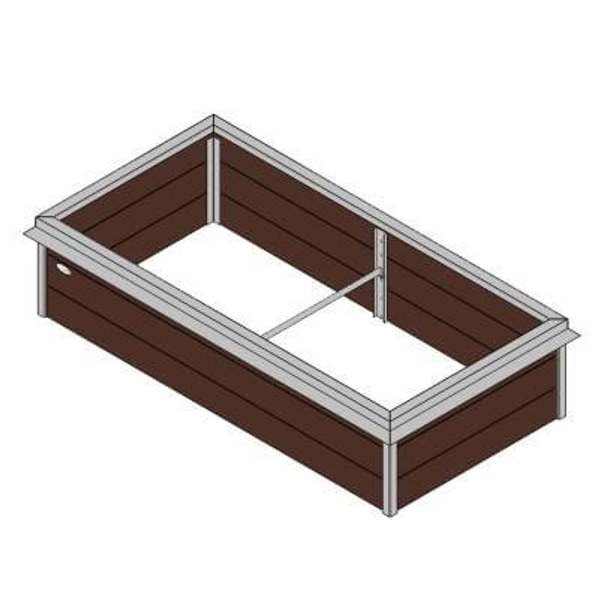 Højbed Classic med sneglekant - Brun 90x90xH42