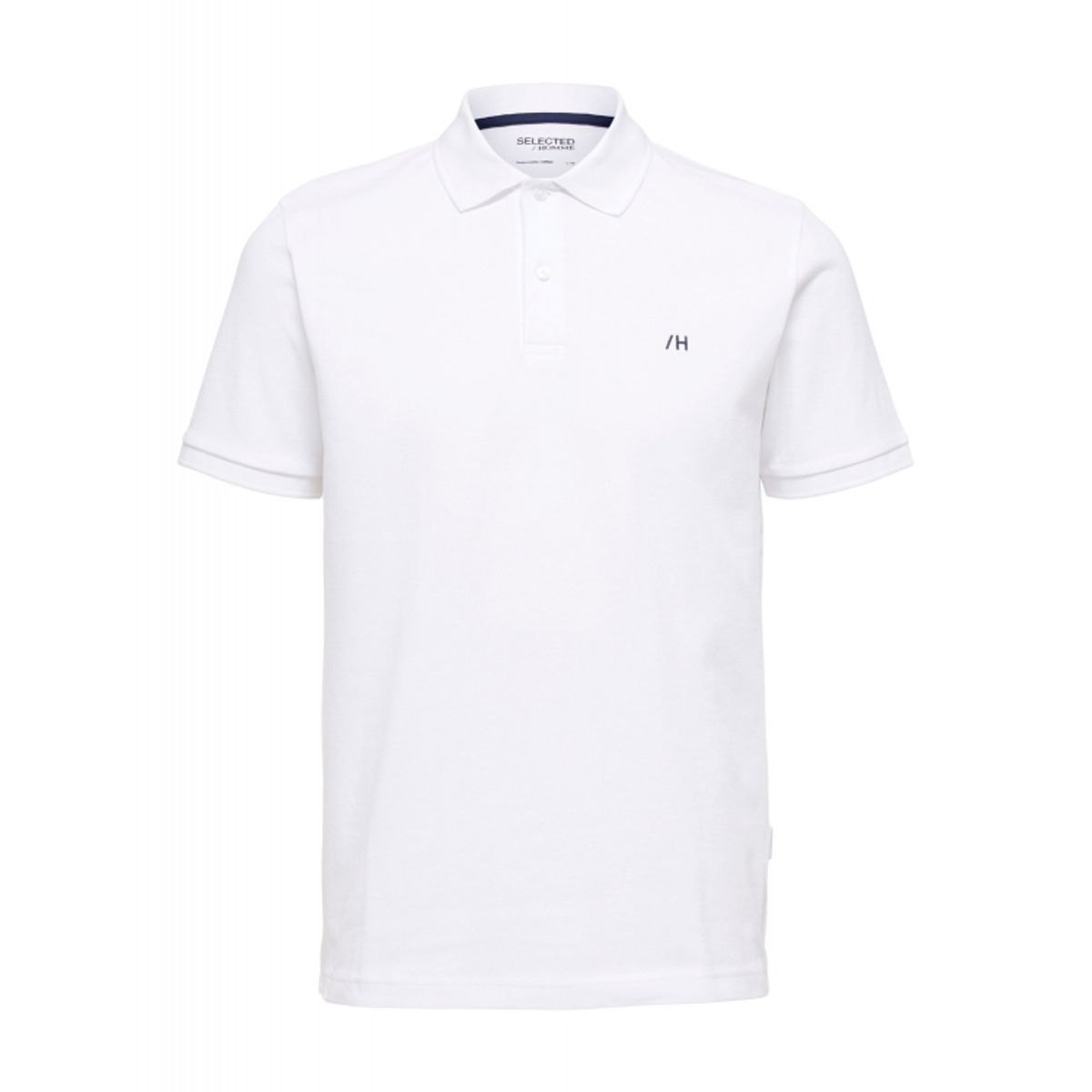 Selected klassisk polo i bright white til herre