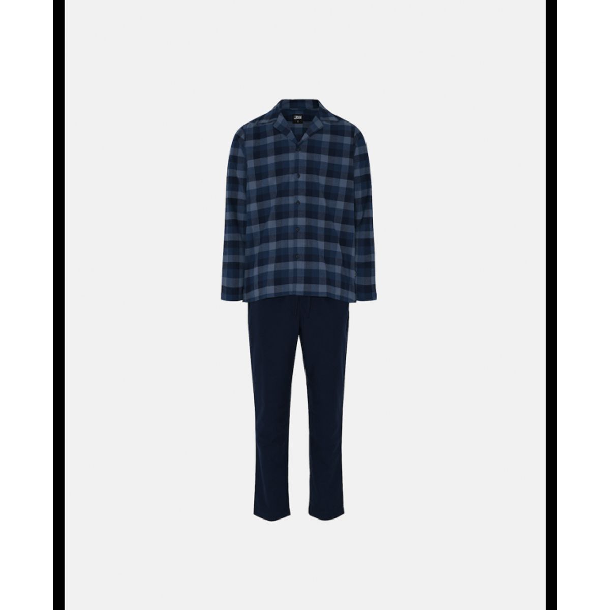 JBS pyjamas i flannel i navy til herre