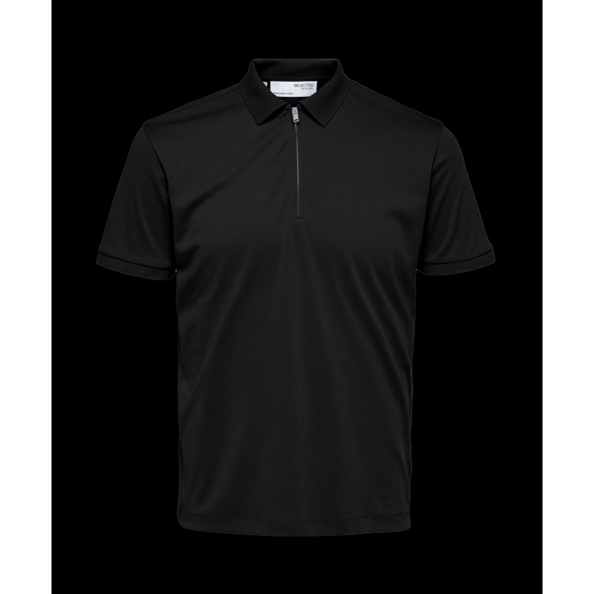 Selected Homme polo t-shirt med lynlås i sort til herre