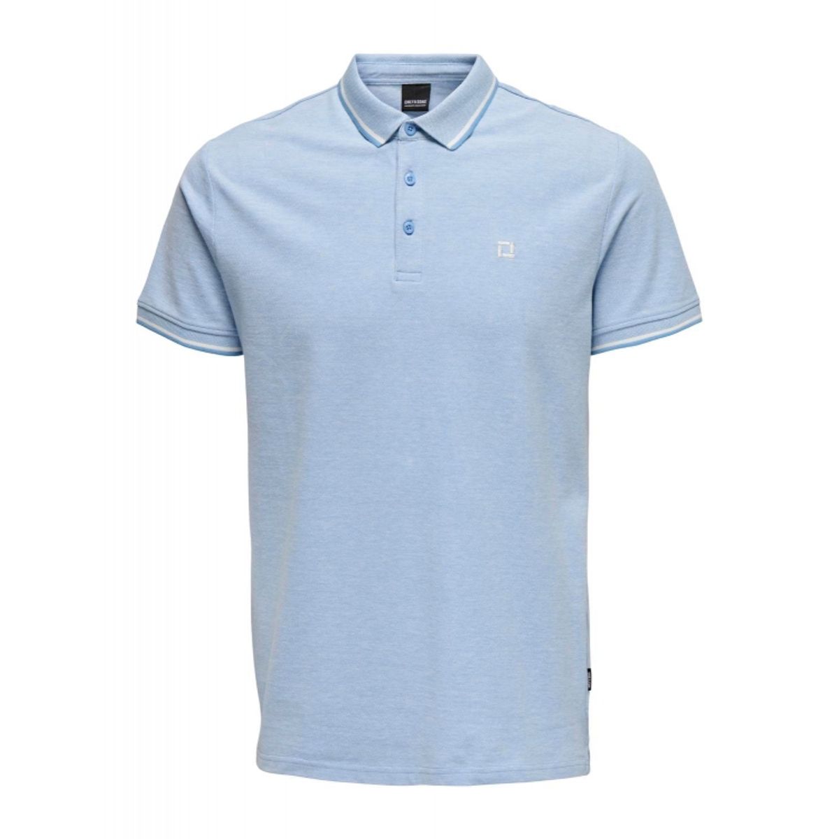 ONLY & SONS polo t-shirt i lyseblå til herre | Regular fit |