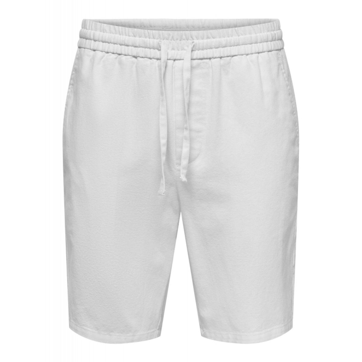 ONLY & SONS shorts i bomuld-hør blanding i hvid til herre