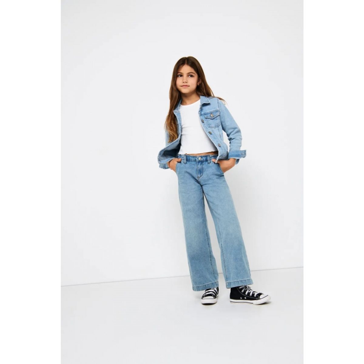 KIDS ONLY KOGCOMET wide fit jeans i lyseblå til piger