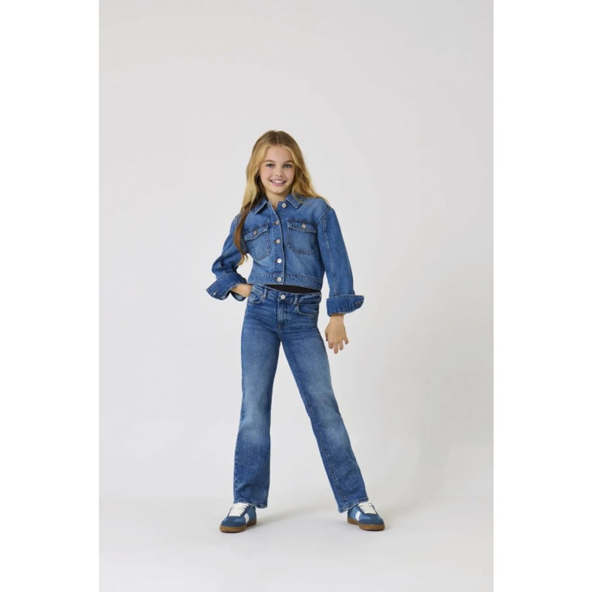 KIDS ONLY KOGJUICY wide fit jeans i blå til piger