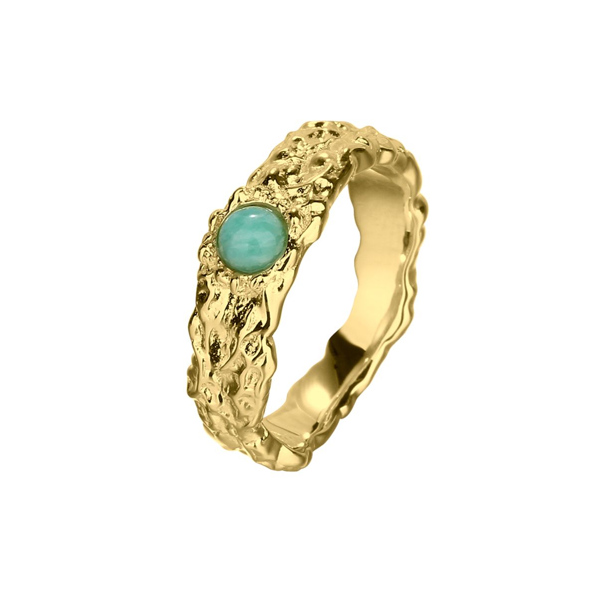 Ring | AMAZONIT MILA RING GOLD Str. 5/50