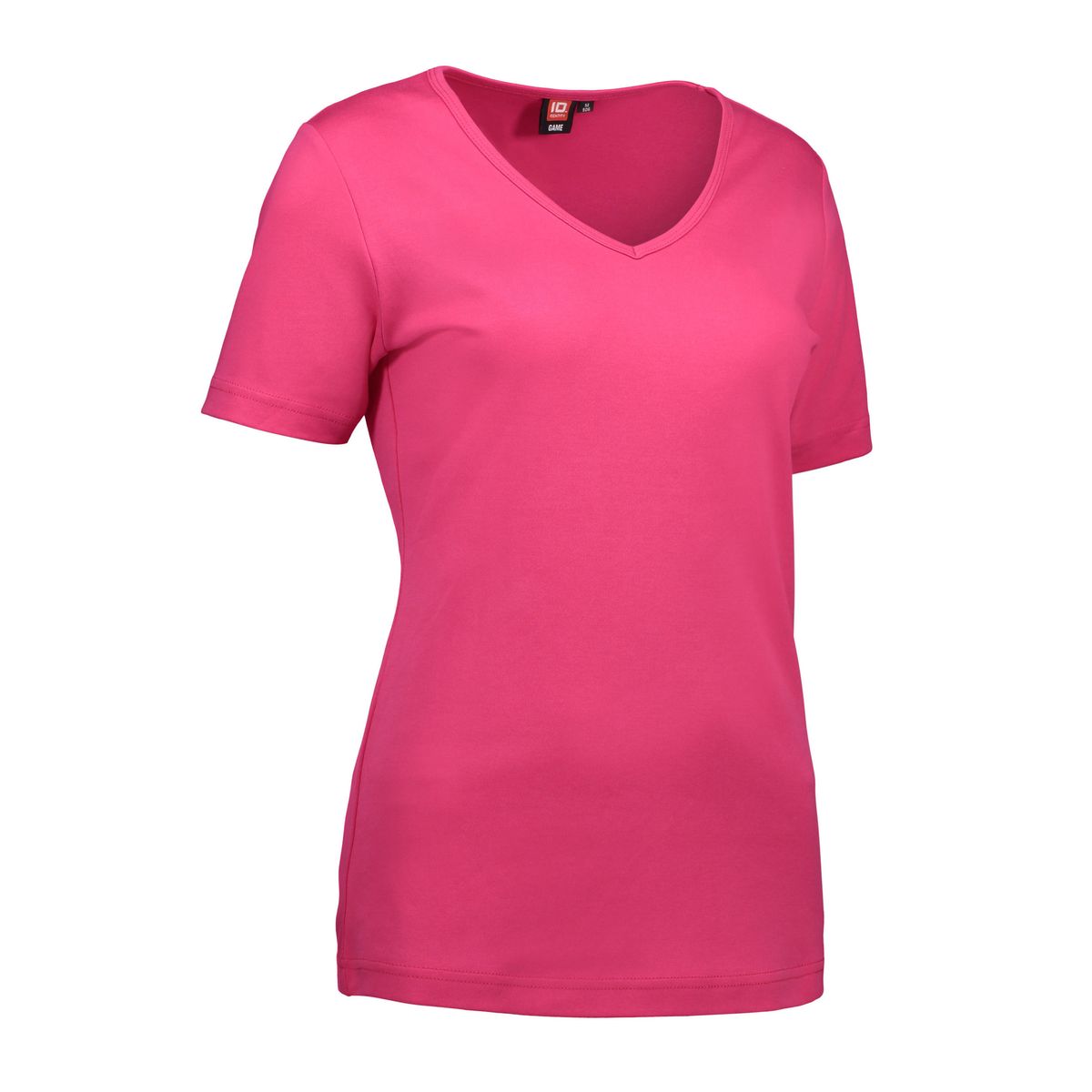 Pink dame t-shirt med v-hals - 3XL