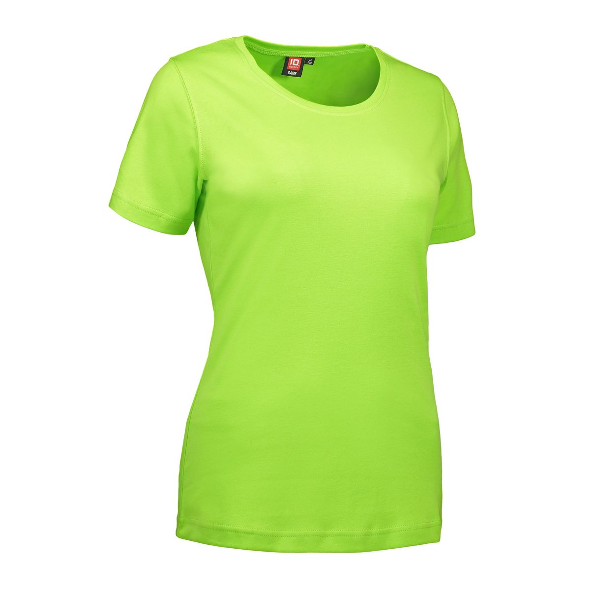 Lime farvet dame t-shirt med rund hals - L