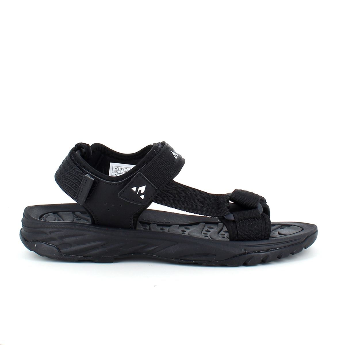 Sort sporty sandal med tre regulebare remme - 41