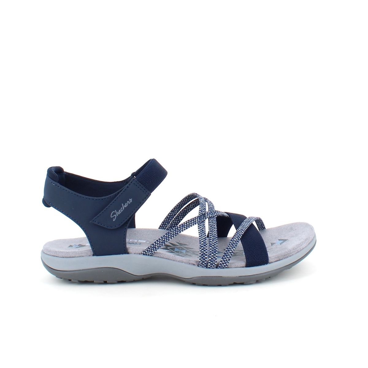 Elegant blå sandal fra Skechers med elastikremme - 41