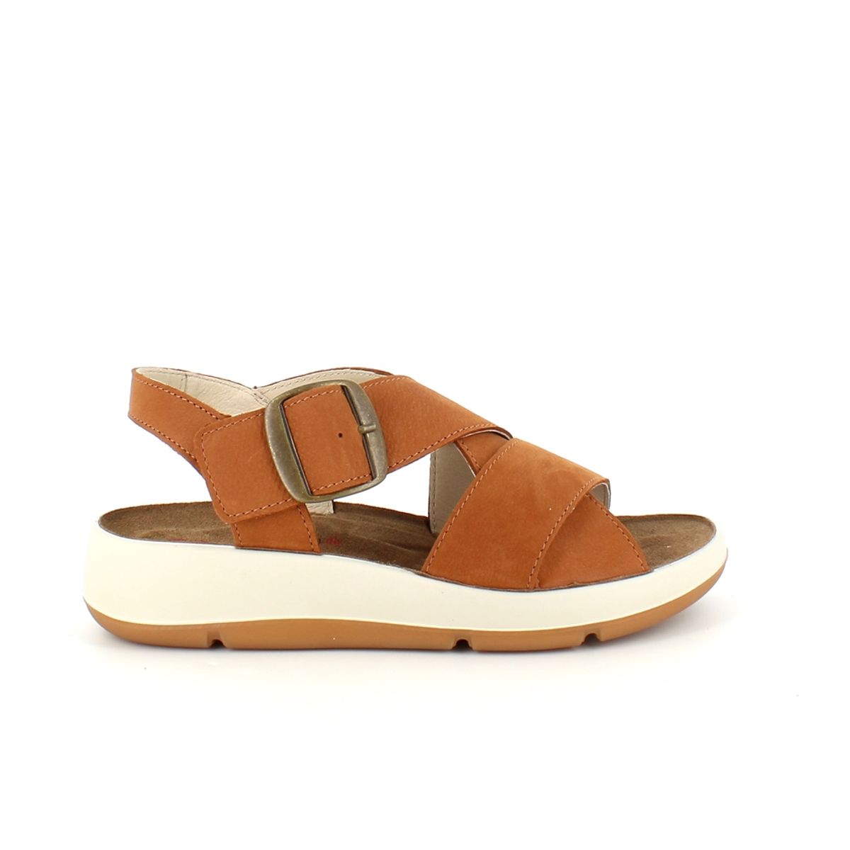 Elegant brun sandal i skind med svangstøtte - 38