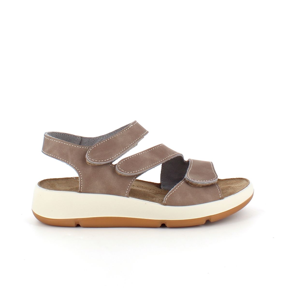 Elegant brun skindsandal med justerbare remme - 37